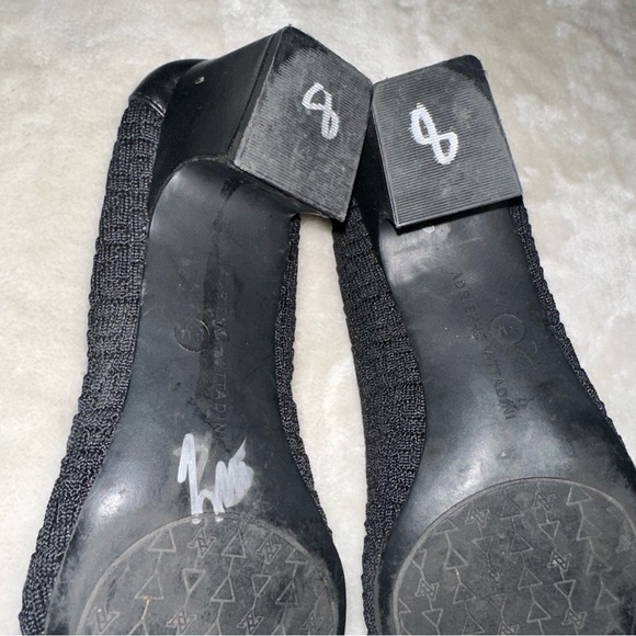 Adrienne Vittadini Black Pointed Toe Fabric Faro Ballet Pump Size 8 - Picture 9 of 12
